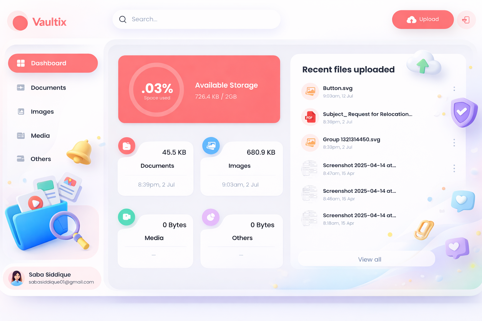 Vaultix - Cloud Storage App - Background